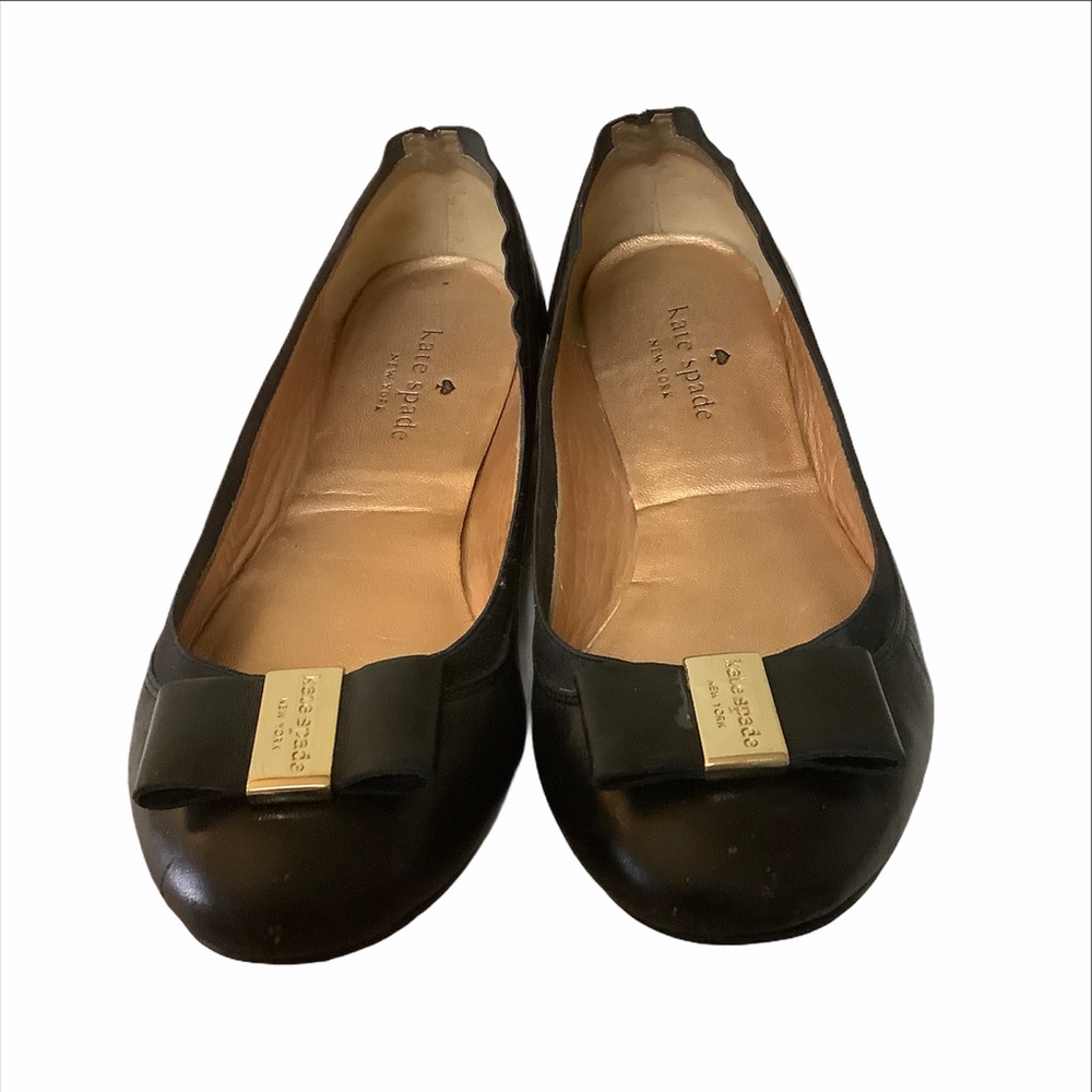 Kate Spade Black Leather Ballet Flats